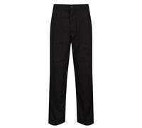 Regatta Pantaloni Workwear Lined Action Multi Tasca Idro Repellenti Con Fodera Interna (Gamba Regolare) Trousers, Uomo, Black, 32"