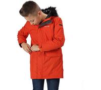 Regatta Perry - Giacca Parka Impermeabile con Cappuccio per Bambini, Bambino, RKP210 33LC20, Rusty Orange, 15-16