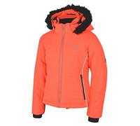 Regatta Predate-Giacca da Sci e Snowboard, Impermeabile e Traspirante, con Cappuccio Staccabile in Pelliccia Sintetica e Gonna da Neve, Bambine e Ragazze, Corallo di Fuoco, 3-4