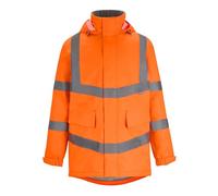 Regatta Professional Hi-Vis Parka Jacket Uomo Alta visibilità PRO Contract Dover, Colore: Arancione, 3XL Große Größen Men's