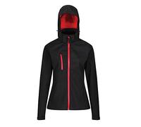 Regatta Professional Women's Venturer 3-Layer Printable Hooded Softshell Jacket Giacca, Nero (Rosso Classico), 16 Donna