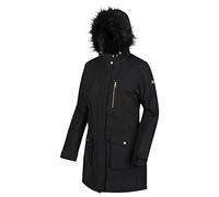 Regatta Serleena - Parka Impermeabile con Cappuccio e Protezione Termica in Finta Pelliccia, da Donna, Donna, RWP283 80014L, Nero, 14