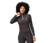 Regatta Yonder-Maglia da Donna ad Asciugatura Rapida, a Maniche Lunghe, con Collo e Zip Maglietta, Seal Grey(Bianco), 18