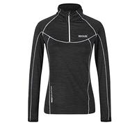 Regatta Yonder Quick Dry Grid Tessuto Performance Wicking Zip Neck Fleece T-Shirt/Polo/Gilet Nero 20