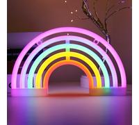 Regenbogen LED Neon Light Sign Deko,LED Neon Light Leuchtreklame Niedliches Regenbogen-Neonlicht Bunte Neon Schild Licht Deko für Schlafzimmer Kinderzimmer Weihnachten