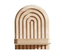 Regenbogen Wandregal aus Holz - Boho Schweberegal im rustikalen Bogendesign - Multifunktionaler Wand-Organizer für Bücher, Pflanzen, Kristalle & Deko - Rustikales Holzregal für Wohnzimmer, Schlafzimme