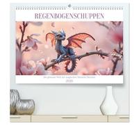 Regenbogenschuppen - Die geheime Welt der magischen Miniatur Drachen (hochwertiger Premium Wandkalender 2026 DIN A2 quer), Kunstdruck in Hochglanz: ... Ein KI-generierter Kalender voller Fantasie.