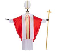Regenboog Costume da papa da uomo, per adulti e papa, papa cattolico, cardinale, vescovo, vestaglia da pastore, stola del clero, costume di Halloween, taglia S (standard)