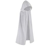 Regenboog Mantello in velluto per bambini con cappuccio, mantello bianco per bambini, mantello corto in velluto, da donna, costume di Halloween,100cm