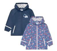 Regenjacke Kinder Leichte Windjacke Wasserdicht Regenmantel Regenbekleidung Softshelljacke mit Kapuze Wasserdicht Outdoorjacke für Outdoor Abenteuer Wandern Camping Schule (Navy, 1-2 anni)