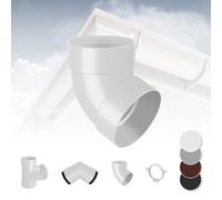 Regenrinnensystem - 90mm Plastica PVC, Selezione Componenti - RainWay90 - bianco, Arco 67° Due Volte