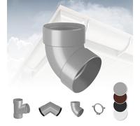 Regenrinnensystem - 90mm Plastica PVC, Selezione Componenti - RainWay90 - grigio, Arco 67° Due Volte
