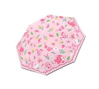 Regenschirm Kinder Mädchen mit Niedlichem Muster, Kinderschirm Reflektierend mit Schirmhülle & Auf-Zu-Automatik, Taschenschirm Winddicht Sturmfest für Jungen Leicht zu Transportieren-Rosa Tiere