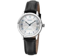 REGENT Orologio automatico da donna GM-22400 con cinturino in pelle, numeri e lancette azzurri