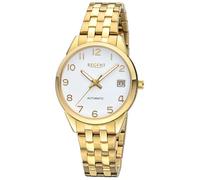 REGENT Orologio automatico da donna, in acciaio inox IPG, quadrante bianco, 5 bar, diametro 35 mm, F-1664