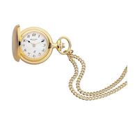 REGENT Orologio da donna a tracolla Savonnette con catena da 70 cm, diametro 26 mm, quadrante bianco al quarzo in diverse varianti, P-762 - Oro / Stemma, Classico