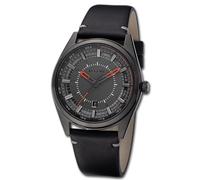 REGENT Orologio da polso analogico da uomo, cinturino in pelle, nero, URBA764, Grigio scuro-grigio scuro