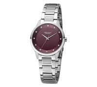 REGENT Orologio da polso analogico da donna, cinturino in metallo, argento, UR2252810, Argento-rosso