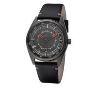 REGENT Orologio da polso analogico da uomo, cinturino in pelle, nero, URBA764, Grigio scuro-grigio scuro