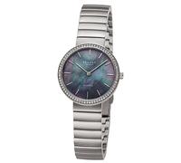 REGENT Orologio da polso analogico da donna, cinturino in metallo, argento, URF1504, argento/nero