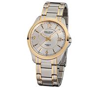 Regent Orologio da Polso Uomo Argento Oro Analogico F-920 Stahl-Armband URF920