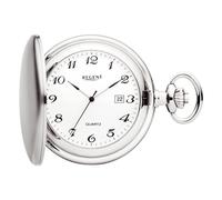REGENT Orologio da tasca da uomo Savonnette Coperchio pieghevole 47 MM Quarzo Bianco Numeri arabi Data