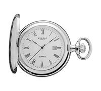 Regent Orologio da tasca da uomo Savonnette Coperchio pieghevole 47 MM Quarzo Bianco Numeri romani Data