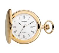 Regent Orologio da tasca da uomo Savonnette Coperchio pieghevole 47 MM Quarzo Bianco Numeri romani Data