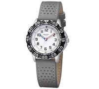 REGENT Orologio Junior per bambini, orologio da ragazzo con cinturino in pelle, numeri arabi, alluminio, al quarzo, grigio 2132820, grigio., cinghia