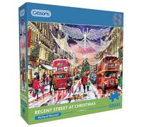 Regent Street at Christmas, puzzle da 500 pezzi XL | Luci natalizie londinesi | Puzzle extra large per adulti, cartone riciclato al 100% di alta qualità, ottimo regalo per adulti, Gibsons Games B Co