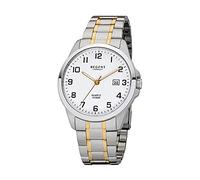 Regent URF1014 - Orologio da polso da uomo, elegante, analogico, cinturino in acciaio inox, colore: argento/oro