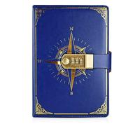 Regerly Diario con Serratura, 1 Pezzo Taccuino con Serratura a5 Diario in Pelle Pu con Codice 200 Pagine per Donne e Uomini per Donne e Uomini (Blu)