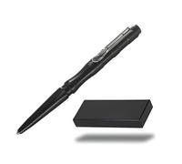 Regerly Penna Di Autodifesa, 1 Pezzi Penna Tattica in Alluminio Portatile Multifunzionale Autodifesa Tool con Rompi Vetro Di Emergenza Per l'autodifesa d'emergenza all'aperto (Nero)