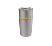 Reggae Musica Battito cardiaco Rasta Note ECG Pulse Bicchiere termico in acciaio inox doppia parete
