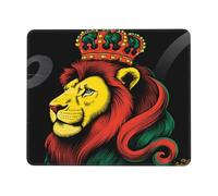 Reggae Rasta Jamaican Lion Crown Art Mousepad Piccolo Mouse Pad Durevoli Tappetino per Mouse per Pc Laptop Gaming 25X30Cm