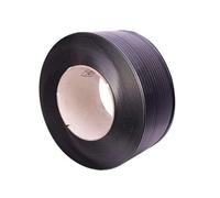 Reggetta in polipropilene, colore nero, goffrata, larghezza 12mm, sp. 0,80mm