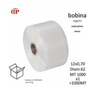 REGGETTA POLIPROPILENE REGGIA BIANCA 12 x 0,70 BOBINA DA 1000 MT (FORO 62mm)