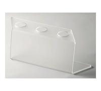 Reggi coni Gelato con 3 fori in plexiglas Dimensioni 28x8xh11 cm - foro per cono Ø 3,5 cm colore bianco satinato bianco