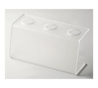 Reggi coni Gelato da Banco con 3 fori in plexiglas Dimensioni 21x9xh11 cm - foro per cono Ø 3,5 cm colore bianco satinato bianco