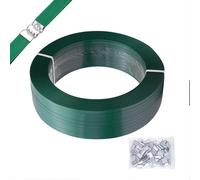 Reggia Reggetta in Plastica Polipropilene Rotolo per Reggia per Imballaggio con 70 Fibbie 1200 m x 16 mm x 0,8 mm Resistenza alla Rottura 530 kg per Mattoni Legno Magazzini Trasporti(Color:Green)