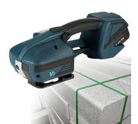 Reggiatrice elettrica automatica, alimentata a batteria da 4000 mAh per cinghie in PP/PET da 13-16 mm (1/2-5/8 pollici), reggiatrice portatile a frizione V2 con display LCD per magazzini e spedizioni