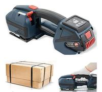 Reggiatrice Elettrica con Batteria da 4000 Mha Reggiatrice Automatica per Cinghie da 1/2 In-5/8 in Pp/Pet Strumento di Fasciatura per Balle Elettriche Portatili con Schermo LCD, 2 Batterie (2 Batter