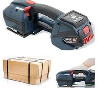 Reggiatrice elettrica con batteria ricaricabile e display LCD, tensione regolabile per impacchettare pallet e imballaggi logistici sicuri
