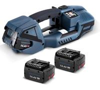 Reggiatrice elettrica, strumento di saldatura automatica portatile per larghezza 13-16 mm, reggiatura spessa 0,4-1,2 mm, include 2 batterie da 4000 mAh per imballaggio e spedizione