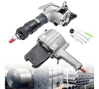 Reggiatrice Pneumatica in Acciaio,Tenditore E Sigillatrice per Impieghi Gravosi per Imballaggi E Fascette Metalliche,Pressa per Balle Tipo Diviso per L'imballaggio E Il Fissaggio Carichi,19MM
