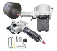 Reggiatrice pneumatica in acciaio - Tensionatore e sigillatore per reggia metallica Set di utensili per reggia pneumatica per reggia metallica di larghezza 19 mm/25 mm/32 mm portatile (19 mm/0,75 po