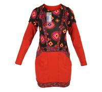 Reggicalze Abito Manica Lunga Multicolore Girocollo Psichedelico Hippie Boho Top