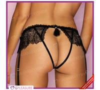 Reggicalze con Perizoma Aperto Crotchless - Lingerie Sexy Intimo Donna Obsessive