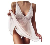 Reggicalze da donna, sexy, da donna, per clubwear, per il sesso e la cavezza sexy, con cavezza e giarrettiera gotica, biancheria da babydoll, in rete, erotica, bianco, XL