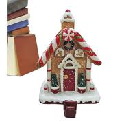 Reggicalze di Natale - Casa di Pan di Gingerbread | Mantle Village Stand Tree Santa Case Giarrettiera | Decorazione per la casa per caminetto - Ghirlanda da tavolo